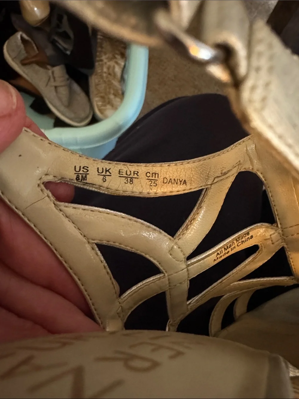 Naturalizer Metallic Champagne Strappy Heels